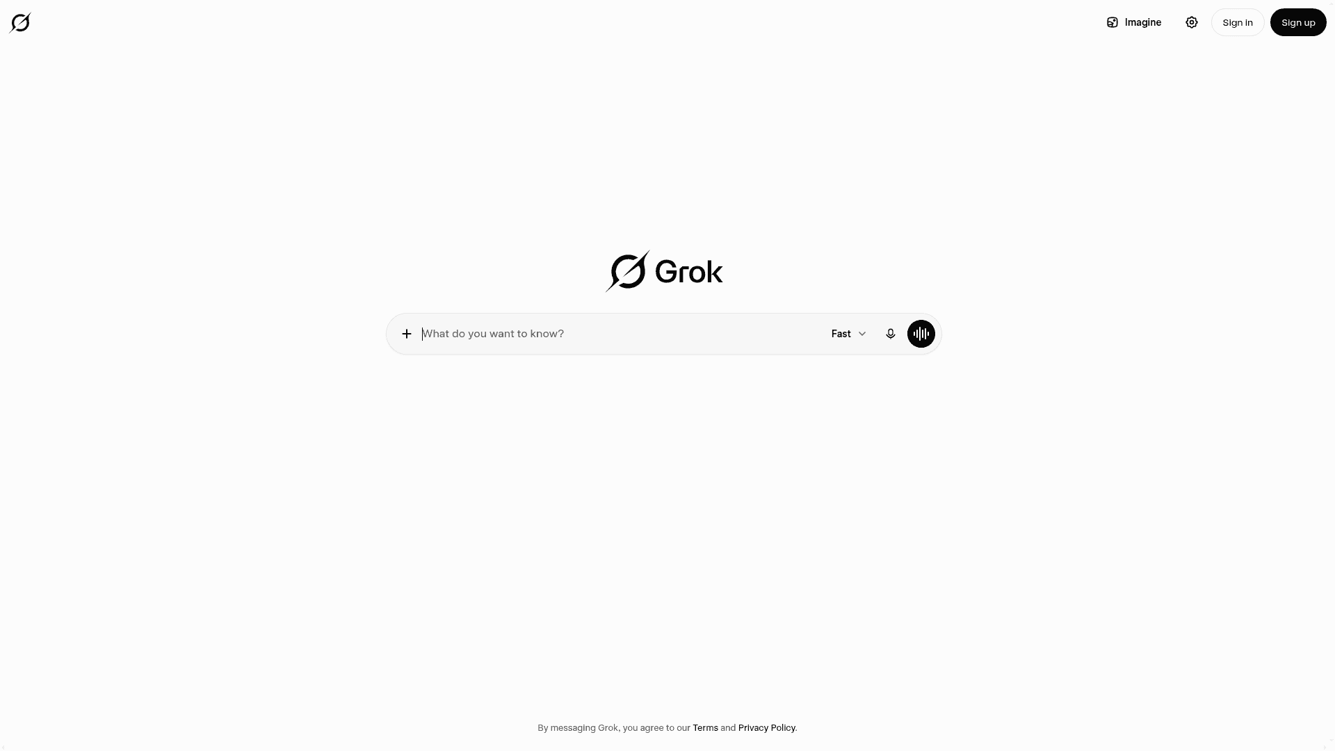Grok — главный экран